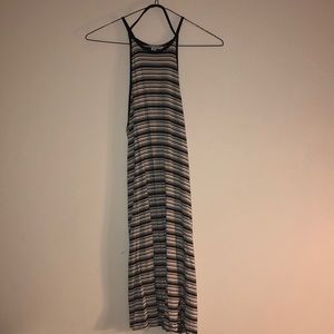 Black and white strip beach dress